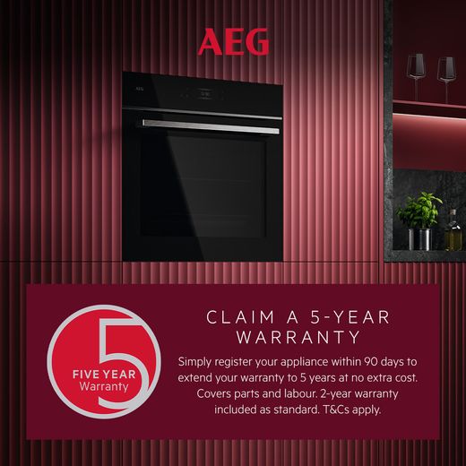 AEG 6000 SenseCook® TS6PB521AB Built In Electric Single Oven with Pyrolytic Cleaning - Black - Warranty